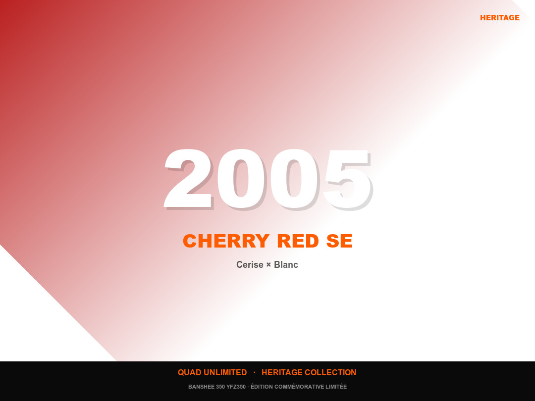 Body Kit Heritage Banshee 350 — White Cherry Red 2005 Special Edition (Faces+Grille Cherry Red + Ailes Blanc)